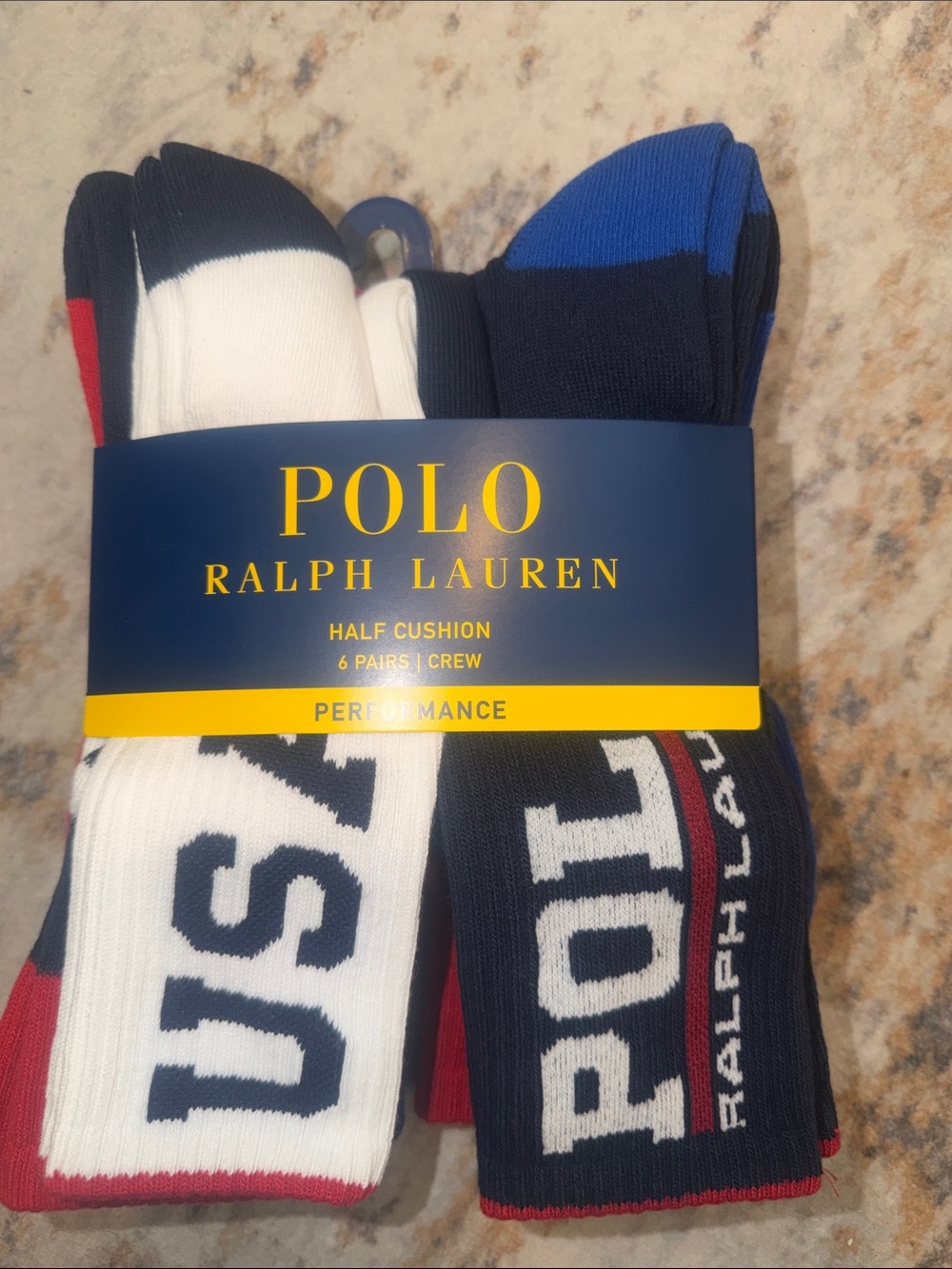 🧦- New with Tags - Polo Ralph Lauren 6 Pack Performance Crew Socks